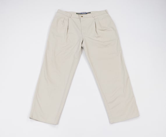 90s Duxbak Spell Out Pleated Chinos Chino Pants Kh
