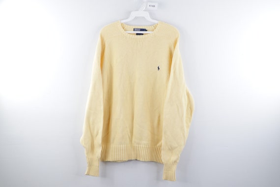90s Ralph Lauren Pony Logo Cotton Knit Crewneck Sw