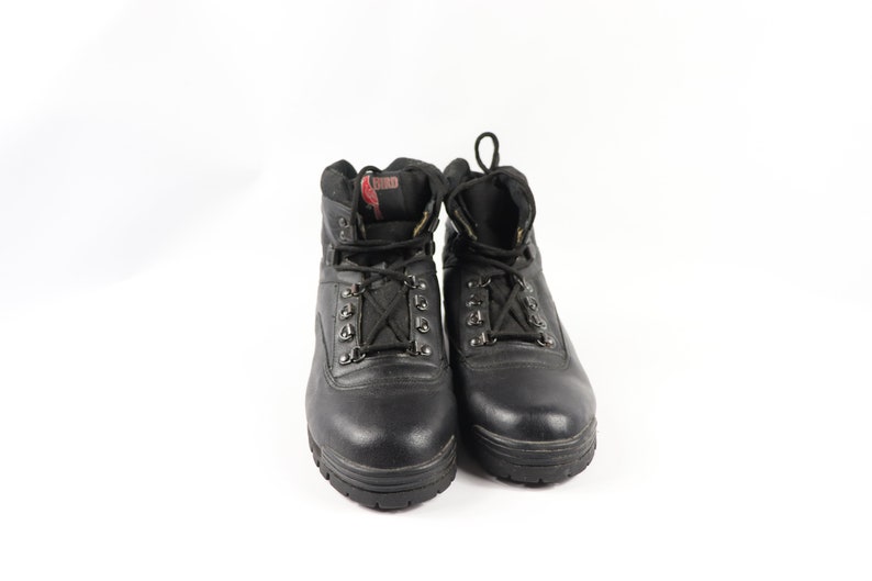 90s New Carolina Mens 10.5 R Leather Ankle Outdoor Hiking Work Boots Black Leather Hipster Boot Vintage Carolina Boots 90s Boots,
