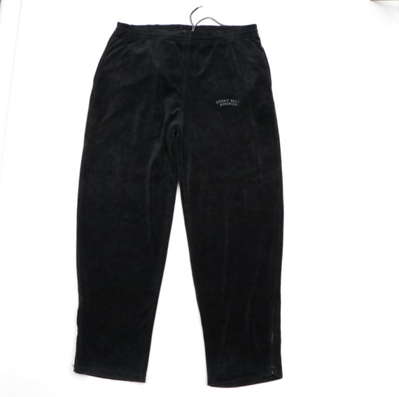 90s Perry Ellis Stitched Spell Out Tapered Leg Vel