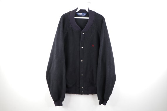 90s Ralph Lauren Full Button Fleece Varsity Bomber