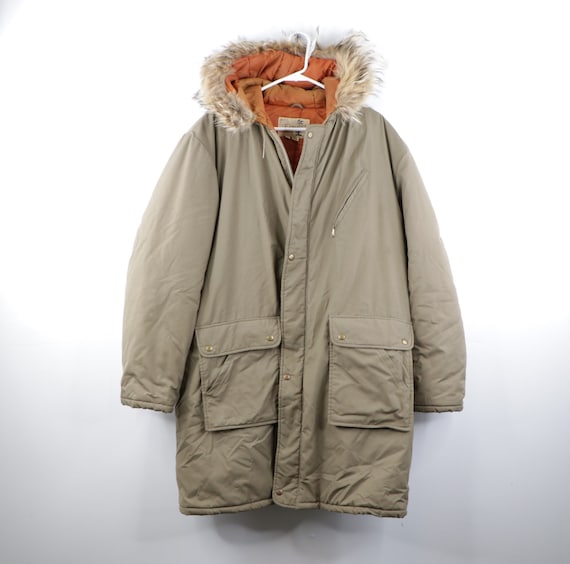 70s Fur Trim Hooded Military Snorkel Parka Jacket