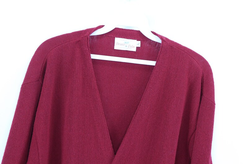 Blank Cardigan Sweater Blue Vintage Cardigan Sweater 80s Button Long Sleeve Cardigan Sweater Red Acrylic USA Mens Large