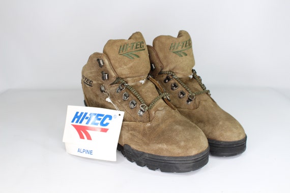 Vtg New Hi-Tec Mens 9.5 Alpine Suede Leather Hiking Trail Outdoor Boots Brown
