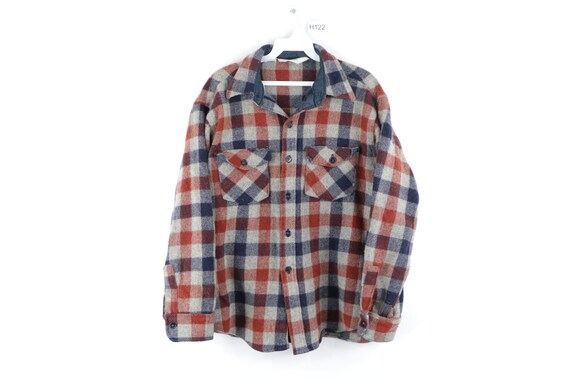 70s Woolrich Double Pocket Thick Wool Plaid Flanne