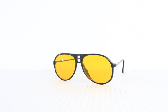80s Nightvue Amber Tinted Aviator Sunglasses Glass