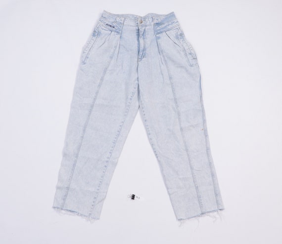 90s Streetwear Distressed Tapered Leg Pleated Deni