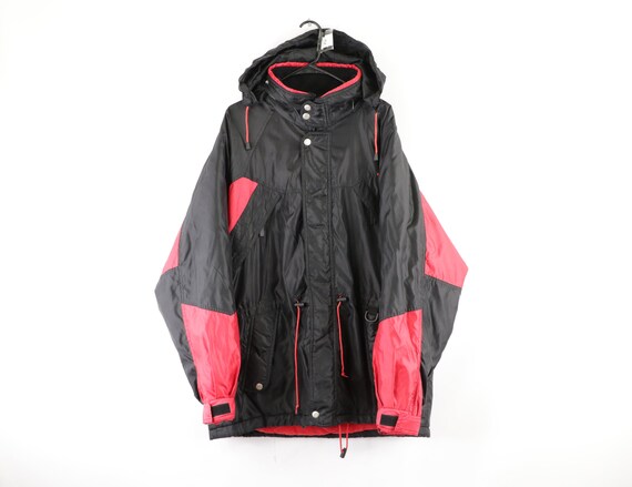90s Marlboro Spell Out Hooded Puffer Parka Jacket