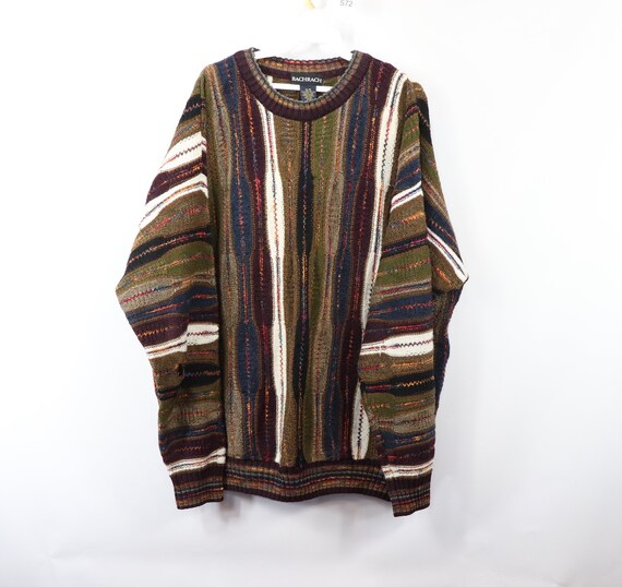 90s Coogi Style Striped Textured Biggie Smalls Cre