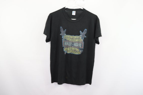 80s Harley Davidson Motorcycles Distressed Spell O