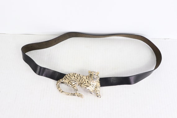 80s Mimi Di n 1987 Ornate Striped Tiger Belt Buckl
