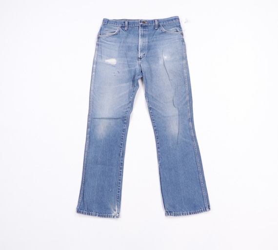 70s Rustler Distressed Bootcut Denim Jeans Blue US
