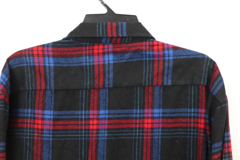 Vintage Plaid Shirt 80s Saugatuck Drygoods Mens 2XL XXL Rockabilly Plaid Board Shirt Blue 80s Rockabilly Shirt Plaid Shirt, 80s Shirt