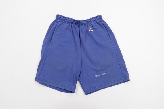 80s Champion Stitched Spell Out Faded Shorts Royal