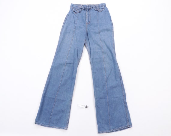 70s Distressed Wide Flared Leg Bell Bottom Denim J