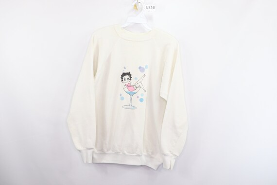 70s Betty Boop Martini Crewneck Sweatshirt Mens Sm