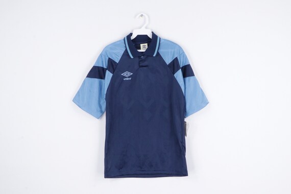 NOS 80s Umbro Spell Out Geometric Print Soccer Jer