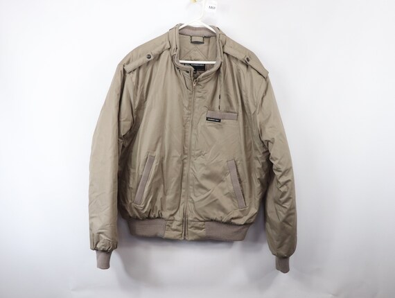 80s Members Only Mens 44 Spell Out Full Zip Puffer