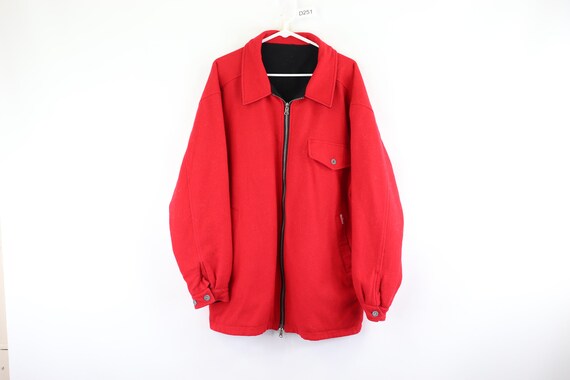 90s Marlboro Spell Out Reversible Wool Zip Up Jack
