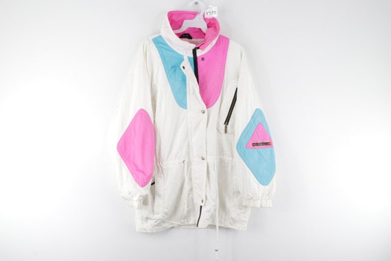 80s Spell Out Neon Nylon Skiing Parka Windbreaker