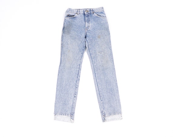 80s Lee Distressed Faded Acid Wash Skinny Leg Jean