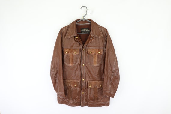 70s Sears Distressed Sherpa Lined Western Leather