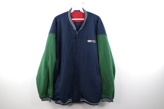 90s Streetwear Color Block Full Zip Fleece Jacket