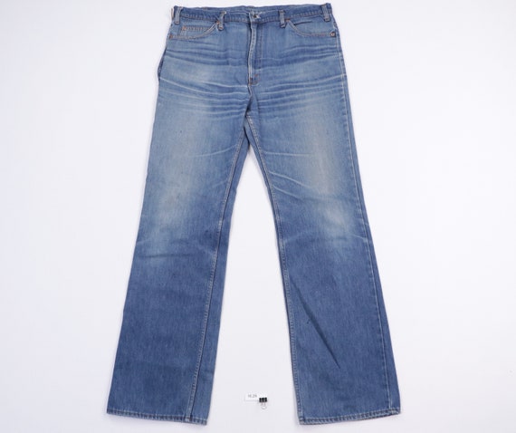 70s Distressed Faded Wide Flared Bell Bottom Denim