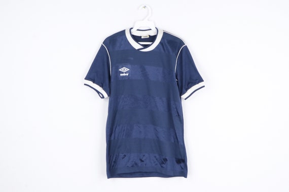 NOS 80s Umbro Spell Out Diamond Striped Soccer Jer