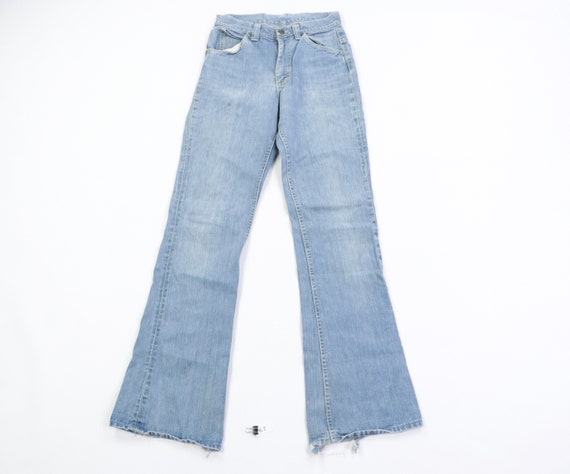 70s Lee Distressed Flared Bell Bottom High Rise Je