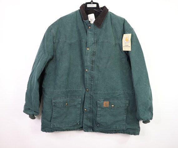 90s New Carhartt Mens Lined Corduroy Collar Chore