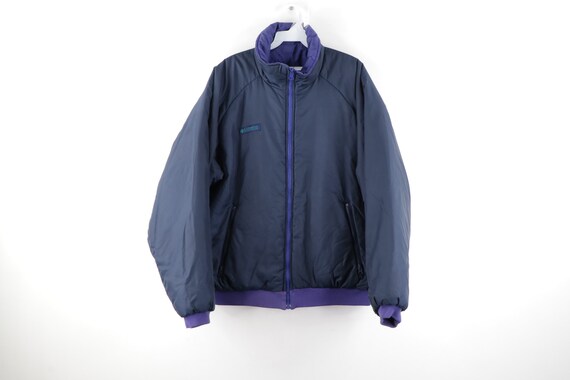 90s Columbia Spell Out Box Logo Reversible Puffer