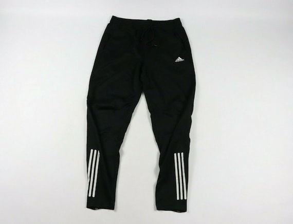 Adidas Windbreaker Pants Adult Extra Large Black White Stripes Spell Out 90s