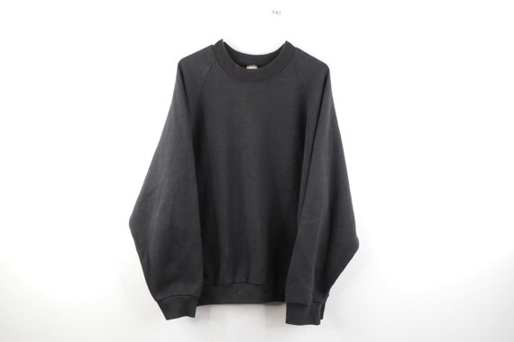 90s Streetwear Distressed Faded Blank Crewneck Swe