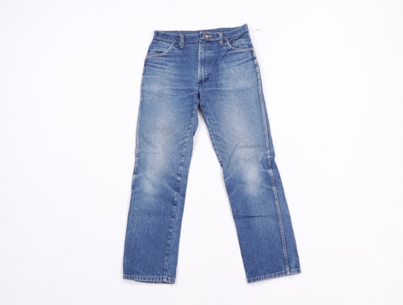 70s Rustler Distressed Straight Leg Denim Jeans Bl