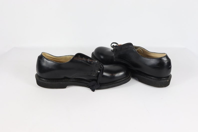Oxford Work Shoes 90s New Georgia Mens 11 E Leather Steel Toe Lace Up Oxford Dress Shoes Black Vintage Georgia Boots 1990s Mens Boots