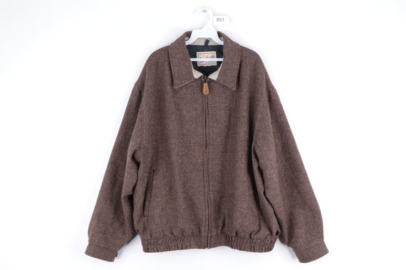 90s Woolrich Lined Wool Blend Tweed Bomber Jacket