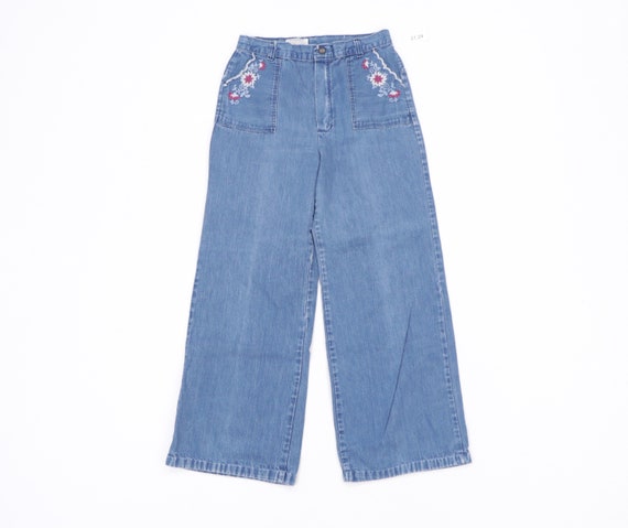 70s JCPenney Floral Embroidered Flared Bell Bottom