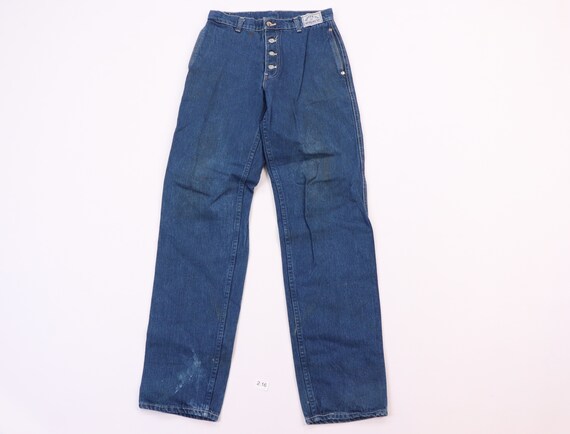 80s Levis 522 Movin On Distressed Button Fly Denim