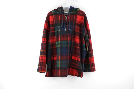 90s Streetwear Oversized Multi-Color Plaid Fleece
