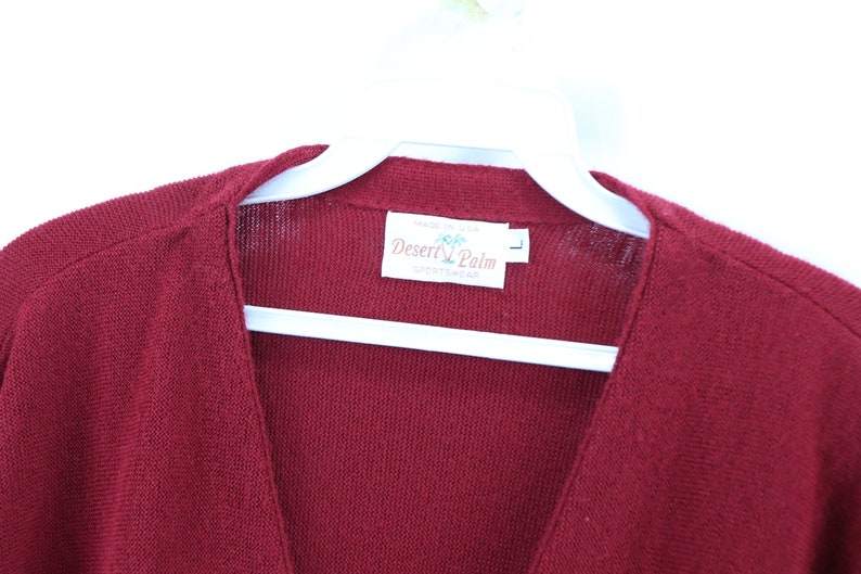 Blank Cardigan Sweater Blue Vintage Cardigan Sweater 80s Button Long Sleeve Cardigan Sweater Red Acrylic USA Mens Large