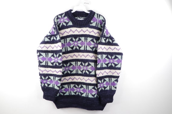 50s Rockabilly Cowichan Hand Knit Fair Isle Print