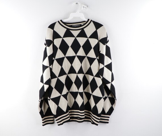 90s Versace V2 Classic Geometric Print Crewneck Sw