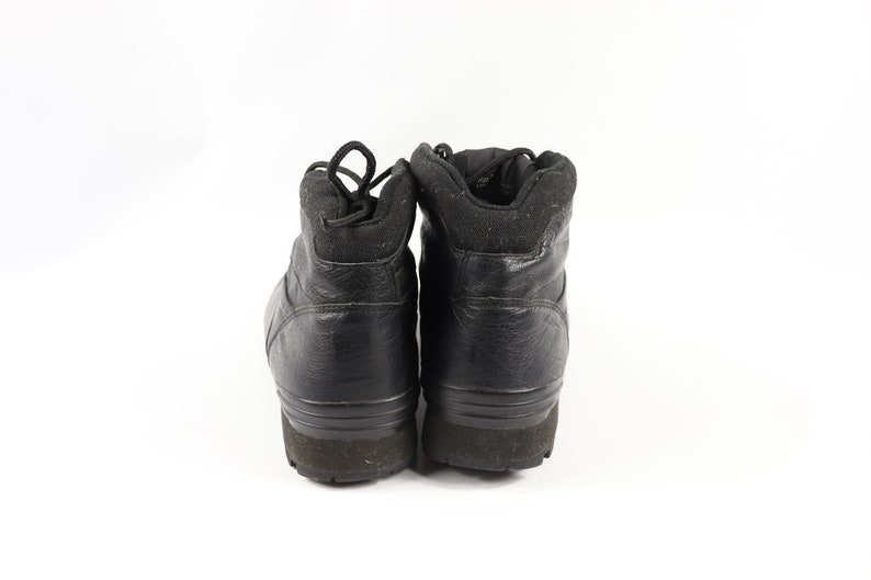 90s New Carolina Mens 10.5 R Leather Ankle Outdoor Hiking Work Boots Black Leather Hipster Boot Vintage Carolina Boots 90s Boots,