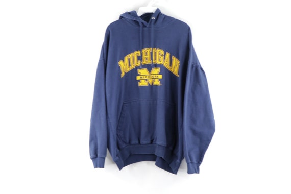 90s University of Michigan Spell Out Faded Hoodie