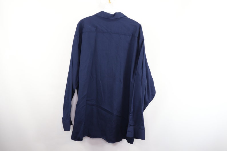 80s Button Front Shirt, Red Kap Mechanic Shirt 80s Red Kap Long Sleeve Mechanic Work Shirt Navy Blue Mens 2XL XXL 80s Work Shirt