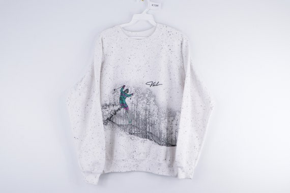 80s Streetwear Vail Skiing All Over Print Crewneck