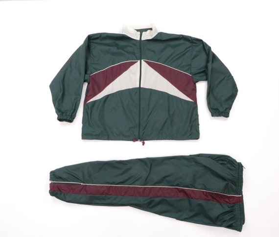 90s Streetwear Color Block Nylon Track Suit Jogger