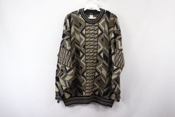 90s Coogi Style Striped Textured Biggie Smalls Cr
