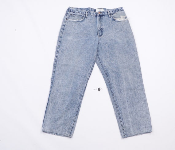 90s Streetwear Distressed Straight Leg Acid Wash D